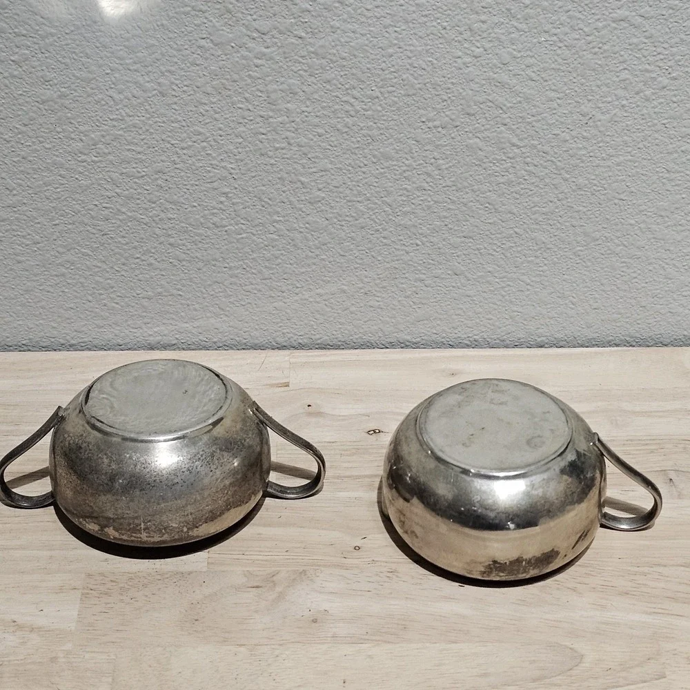 Antique Silver Tone Sugar And Creamer Set